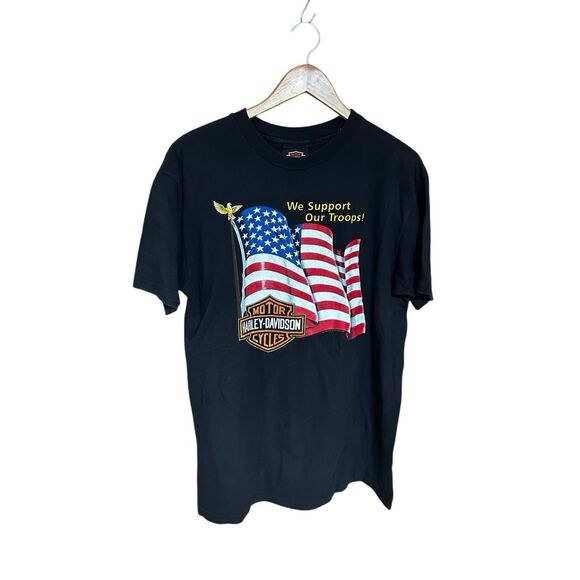 Harley Davidson 1991 R.K. Stratman Inc We Support Our Troops Extra Large (XL) T- - Picture 1 of 5